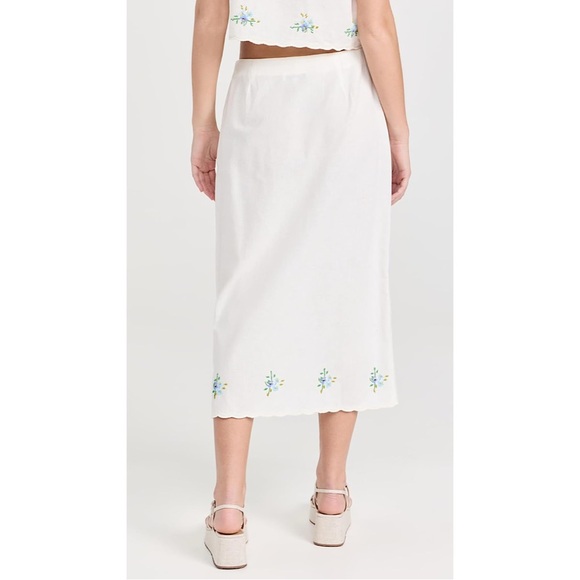 SEA Tania Beaded Cut-Out Skirt‎ WHITE 10 - Picture 2 of 4